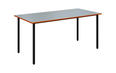 JSB 160N Jídelní stůl 1600 x 800 mm, deska šedá s hranou pomeranč / podnož černá